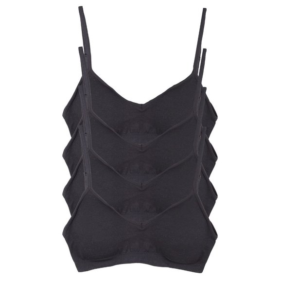 4-Pack Demi Padded Bralette Adjustable Straps A3 Black New NWB